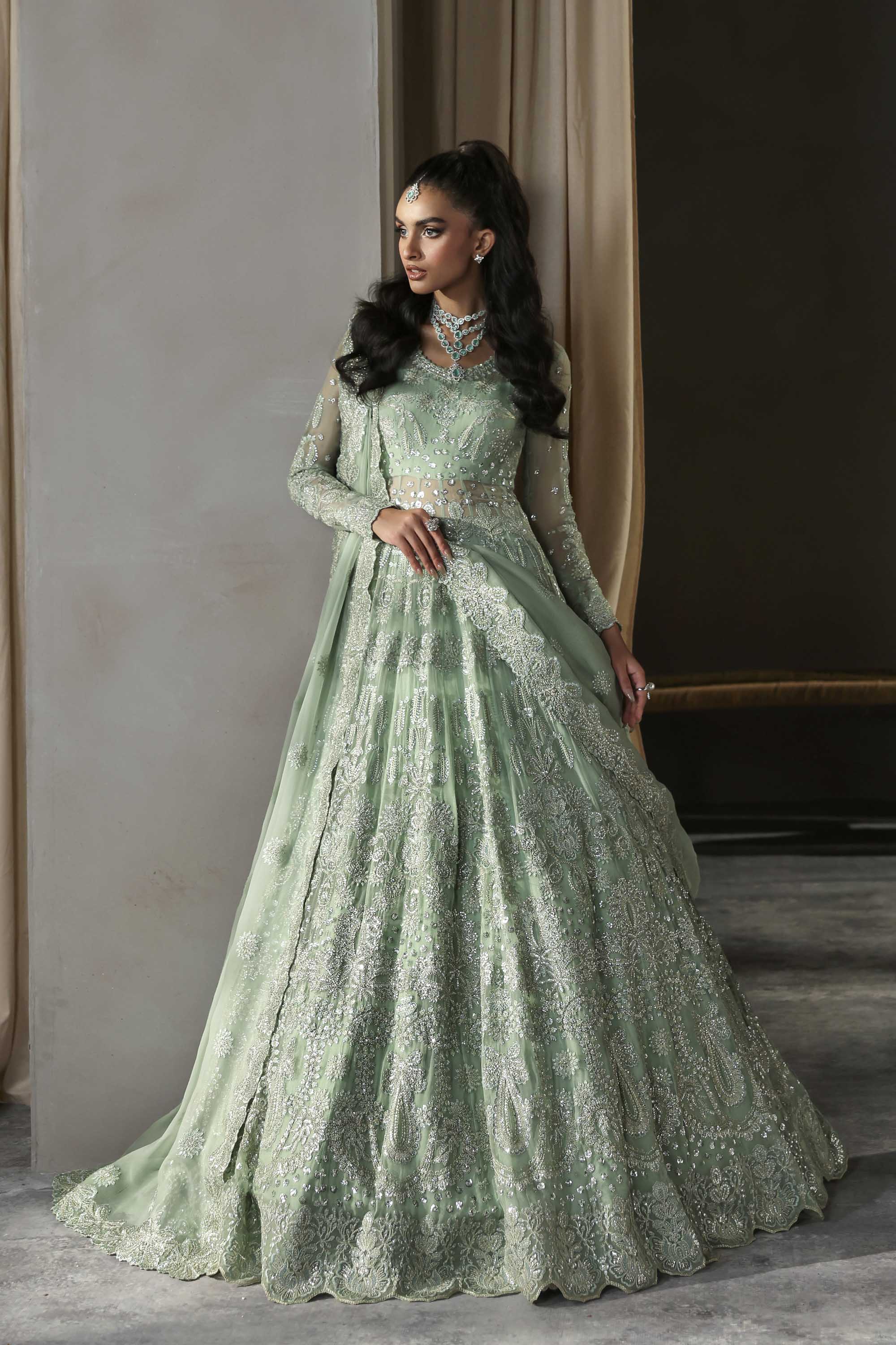 Hayal Raw Silk Pakistani Formal Dresses - Akbar Aslam - 5