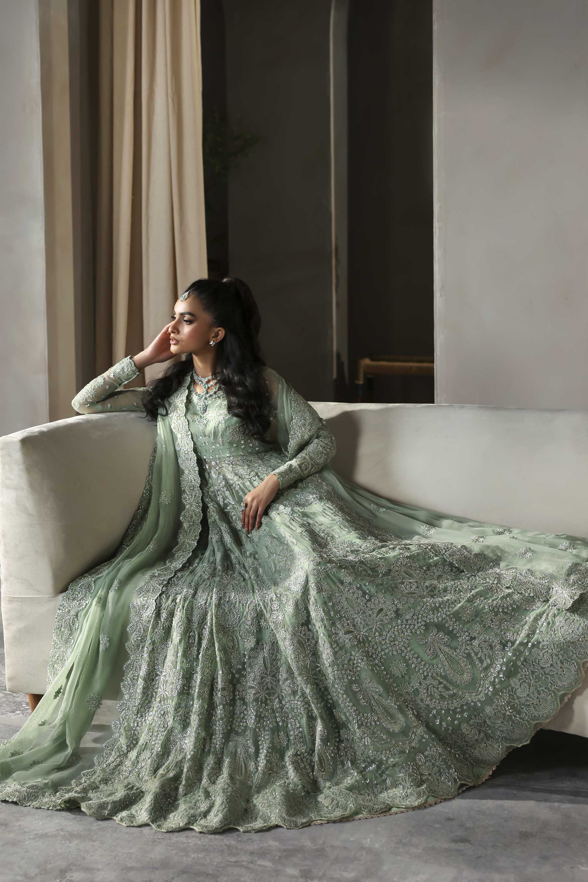 Hayal Raw Silk Pakistani Formal Dresses - Akbar Aslam - 7