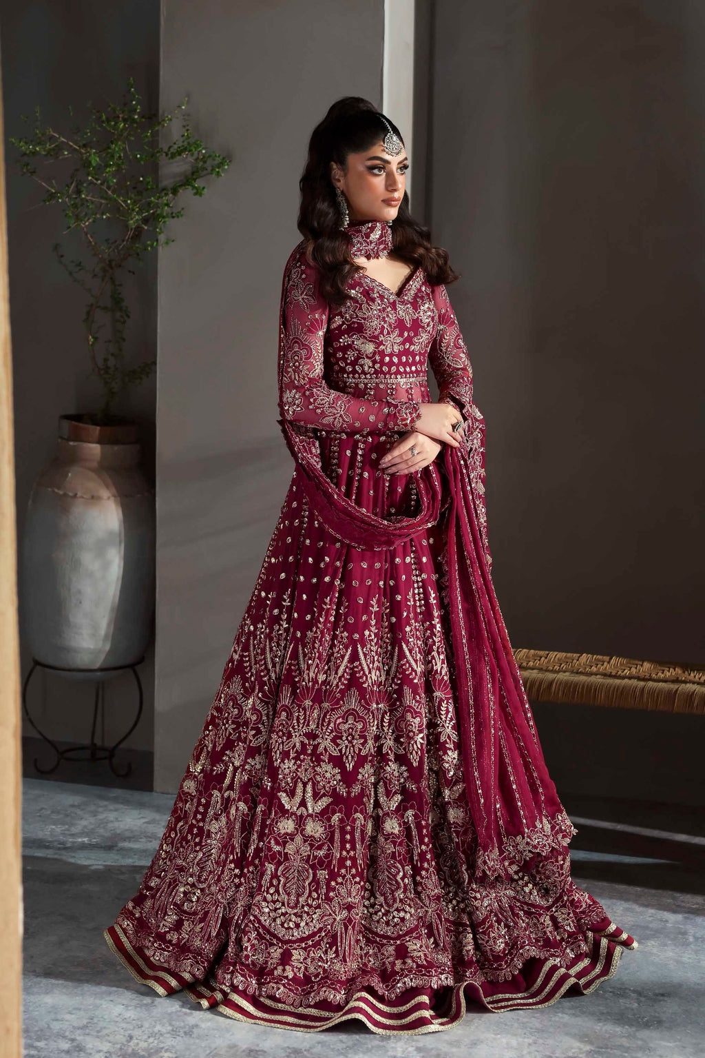 Mahroze Raw Silk Pakistani Formal Dresses - Akbar Aslam - 1