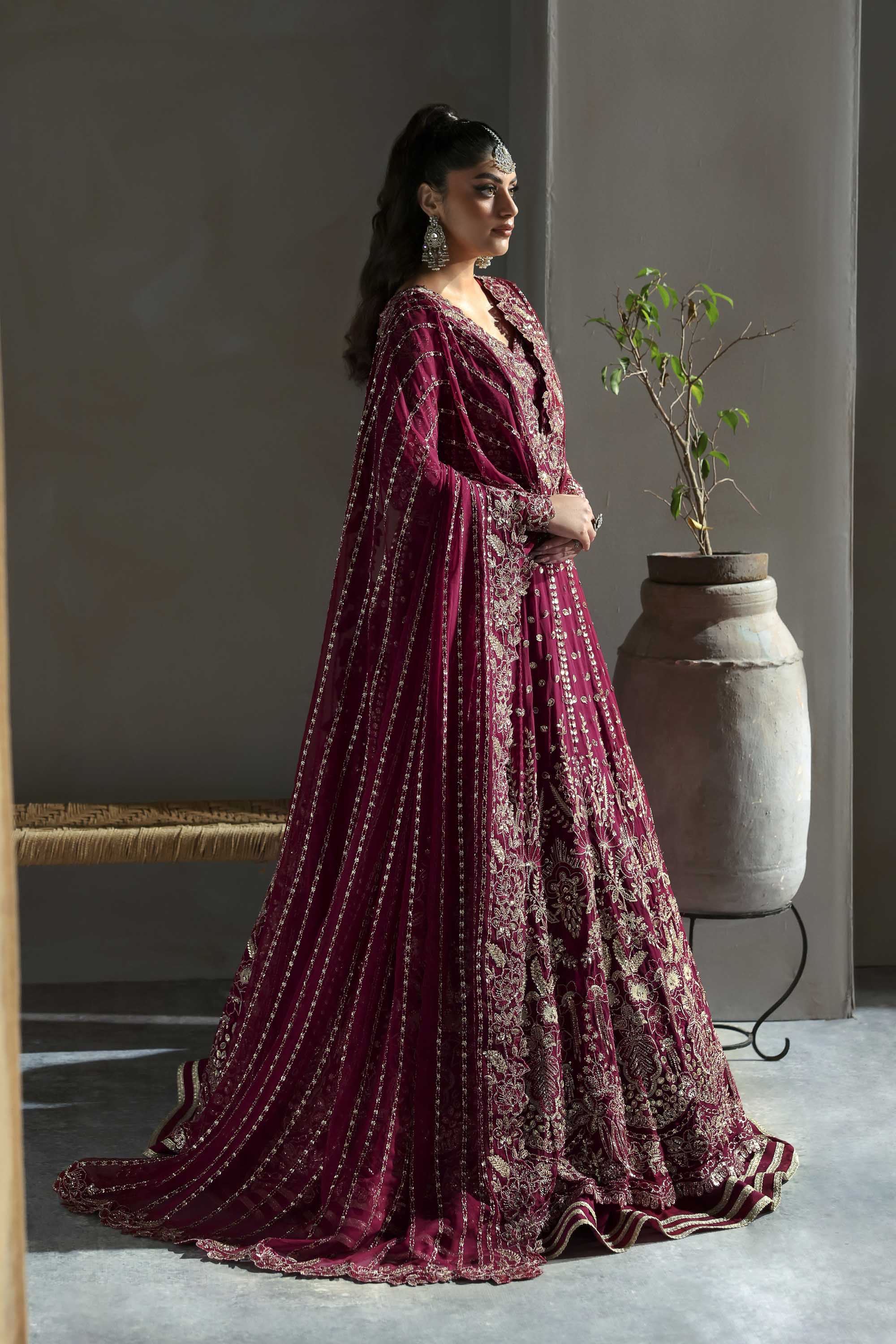 Mahroze Raw Silk Pakistani Formal Dresses - Akbar Aslam - 5