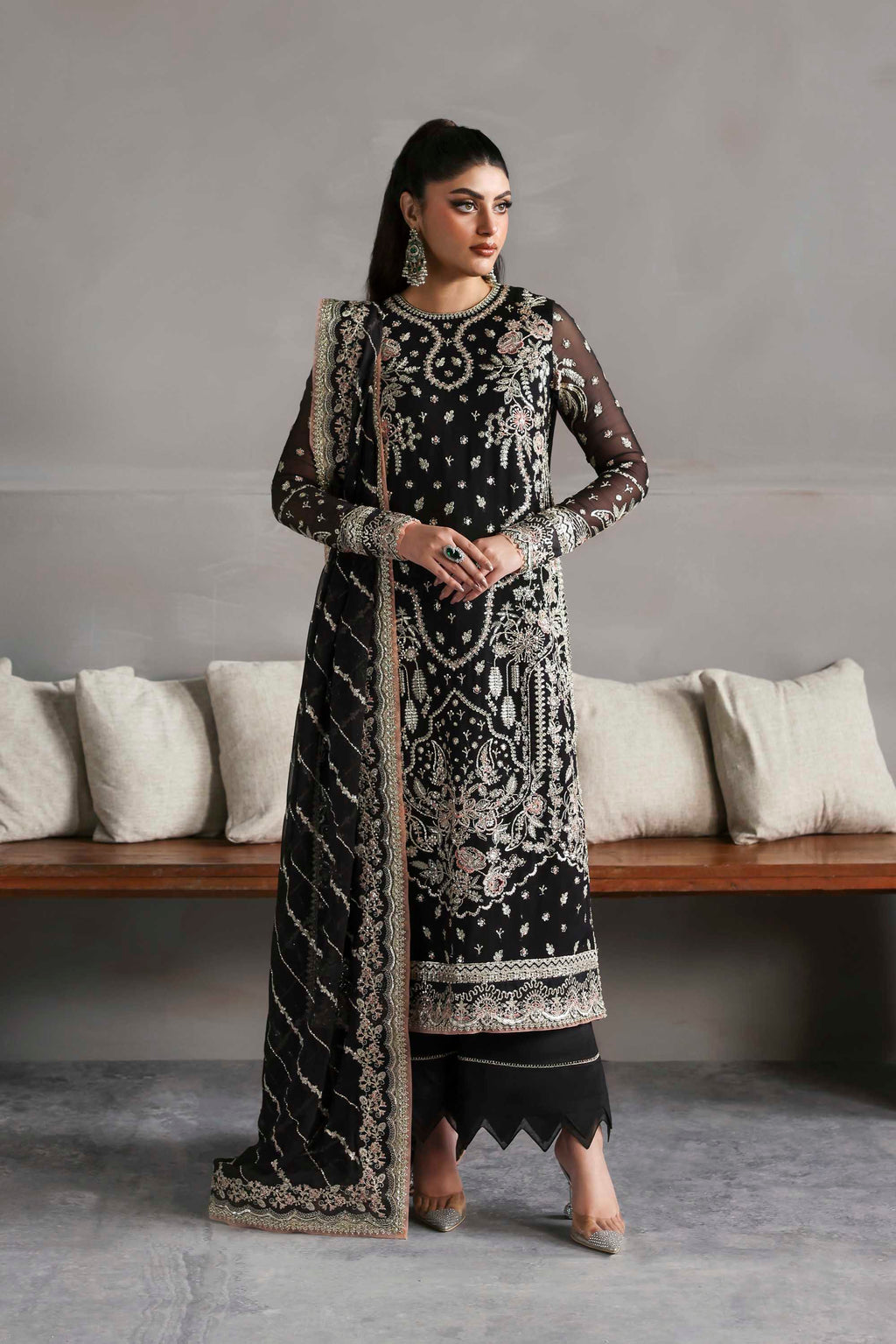 Zehmaya Raw Silk Pakistani Formal Dresses