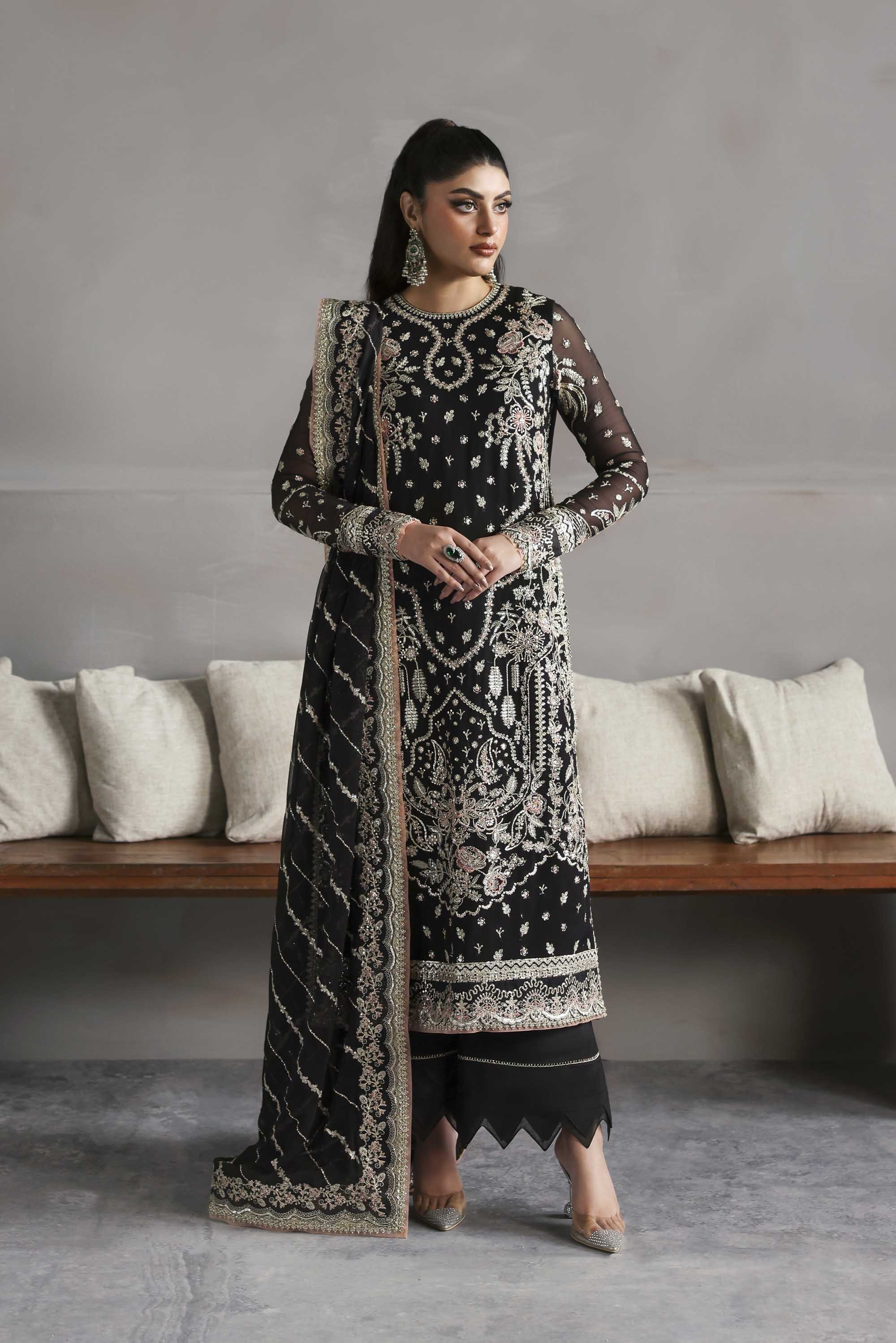 Zehmaya Raw Silk Pakistani Formal Dresses