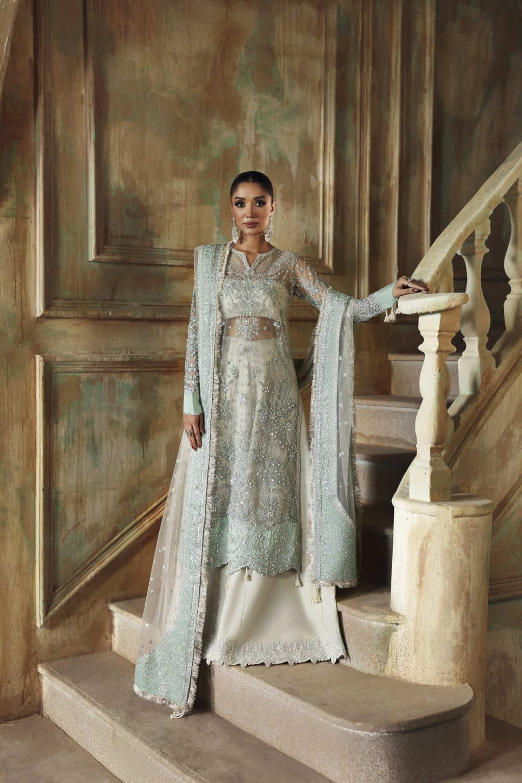 Sarosh Raw Silk Pakistani Formal Dresses - Zyra - 1