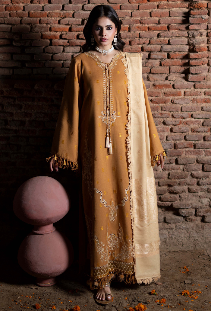 Khumar - D04 Organza Pakistani Winter Dresses - Humdum - 1