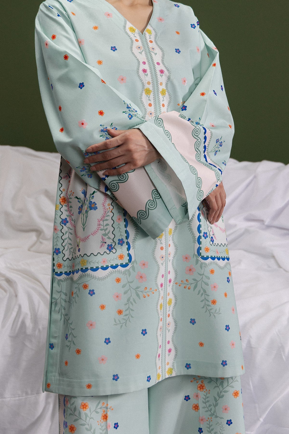 Spring Calm Cambric Pakistani Summer Dresses - Afrozeh - 2
