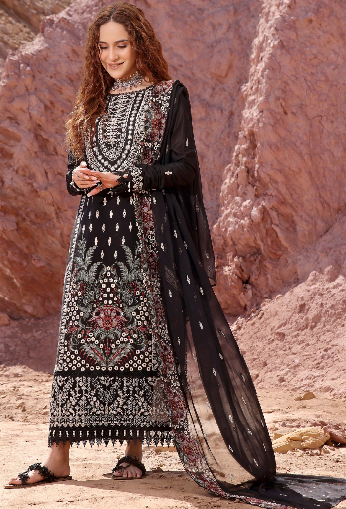 Afsoon - Premium Lawn - D01 Chiffon Pakistani Summer Dresses - Humdum - 2