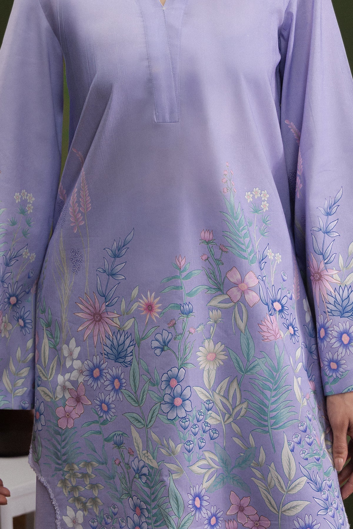 Lilac Candy Cambric Pakistani Summer Dresses - Afrozeh - 3