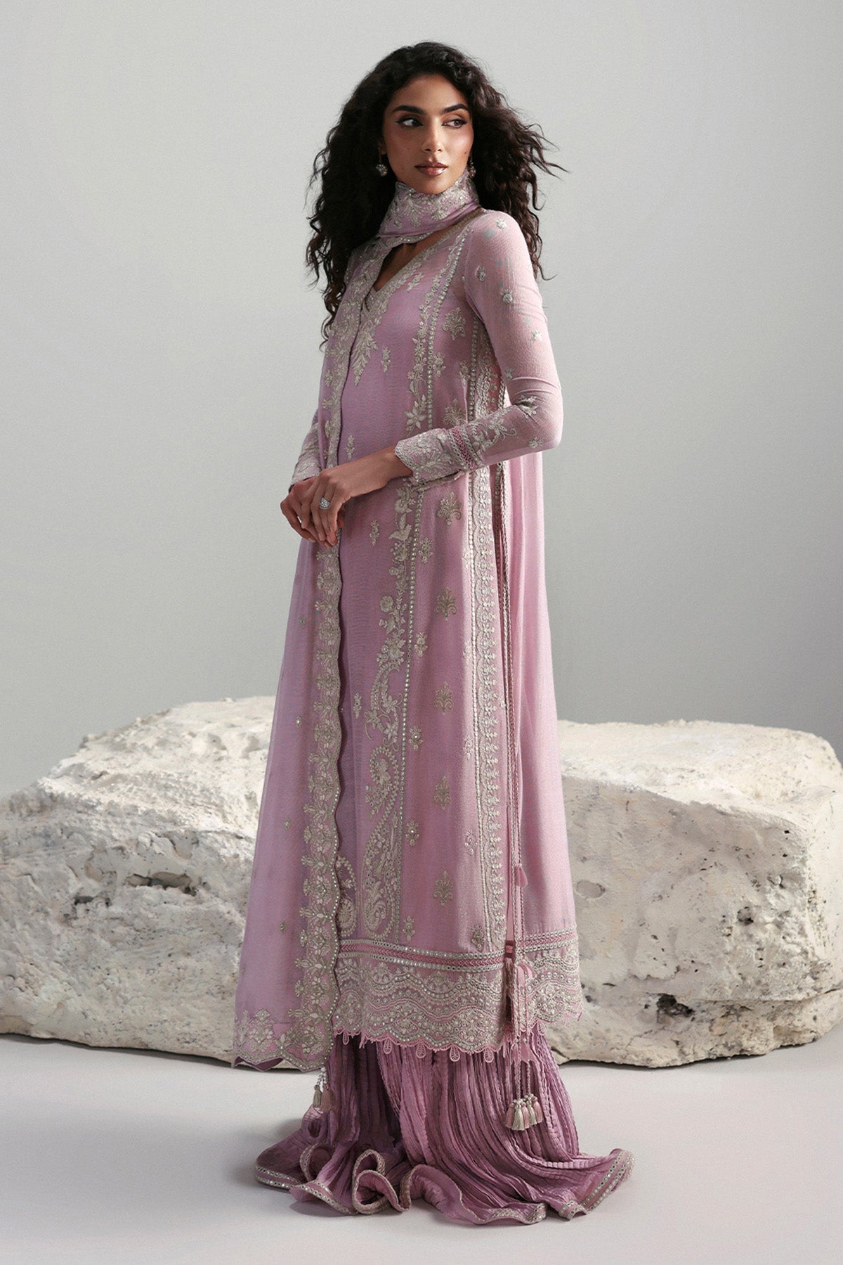 Elowen Raw Silk Pakistani Formal Dresses - Afrozeh - 4