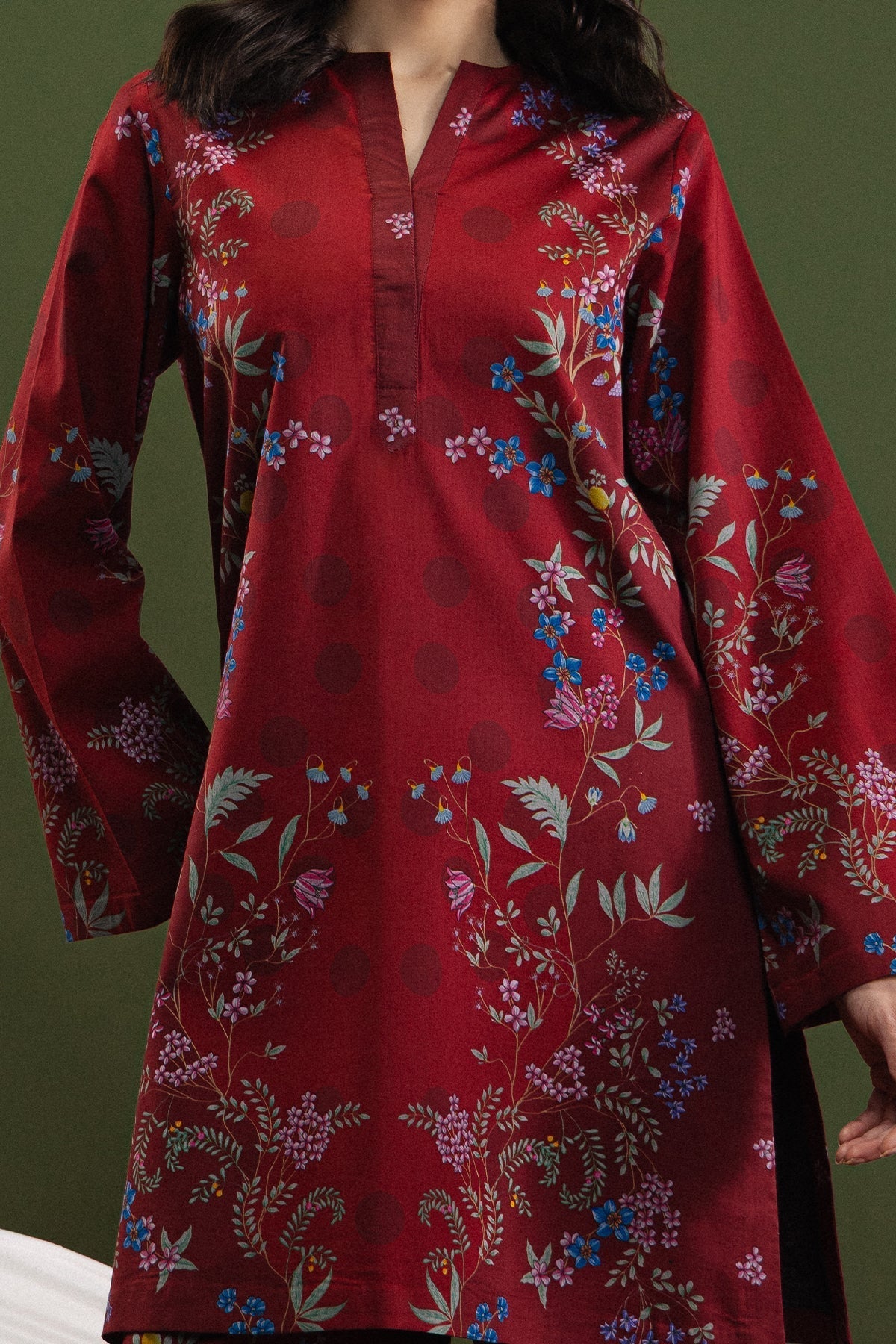 Softgirl Scarlet Velvet Pakistani Summer Dresses - Afrozeh - 2