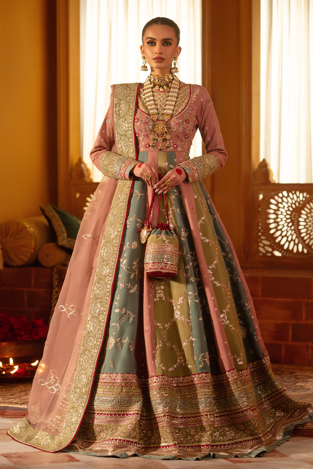MASTANI Raw Silk Pakistani Formal Dresses