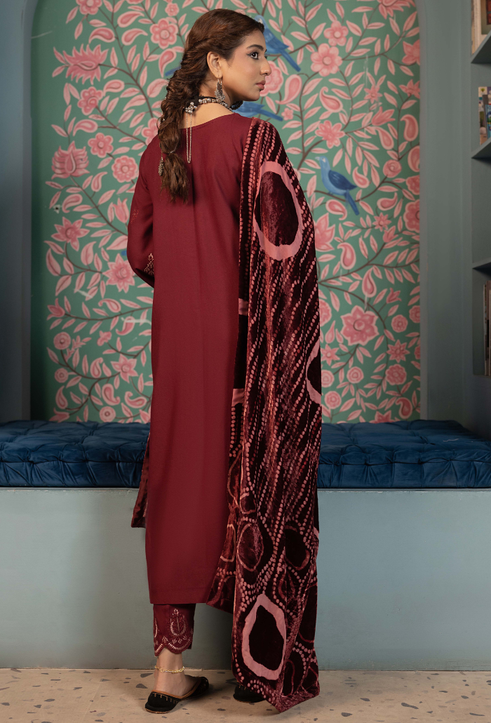 ZOUQ - D01 Premium Fabric Pakistani Winter Dresses - Humdum - 2
