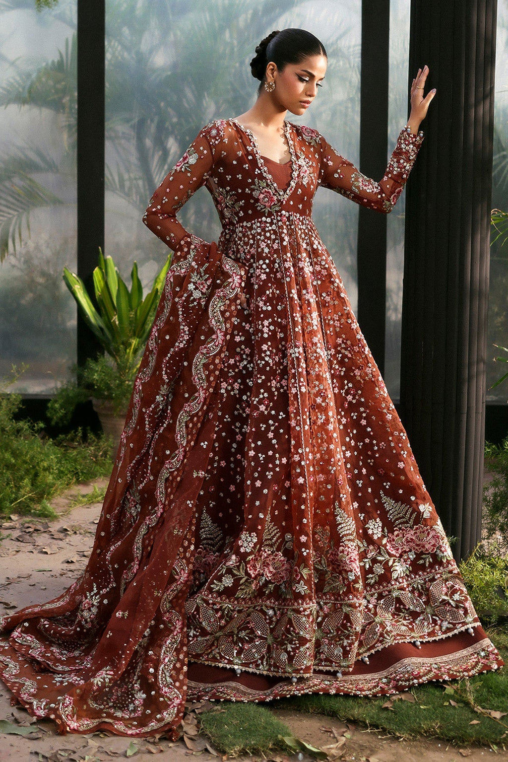 Shale Organza Pakistani Formal Dresses - Afrozeh - 1