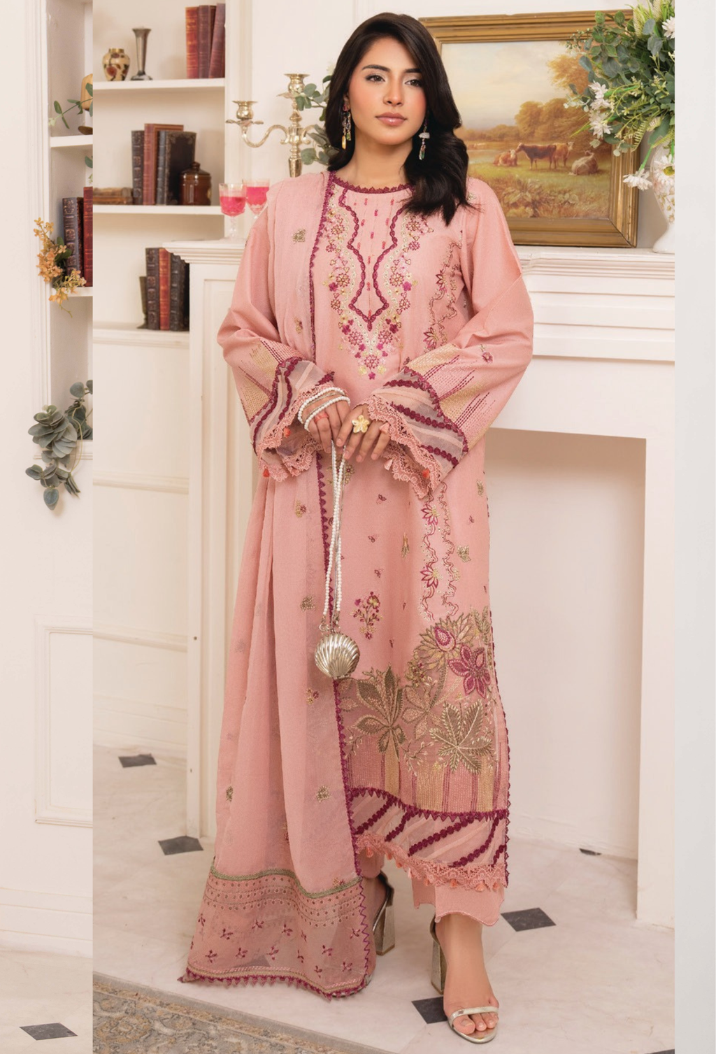 Nyra - D08 Chiffon Pakistani Summer Dresses - Humdum - 1