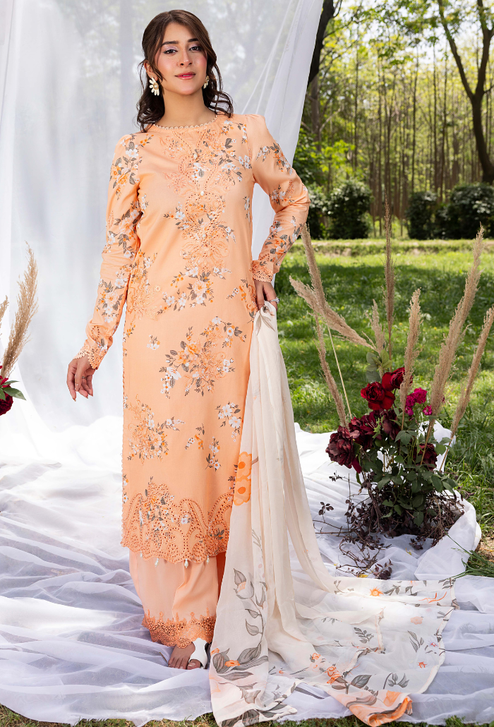 Koel-D02 Chiffon Pakistani Summer Dresses - Humdum - 3