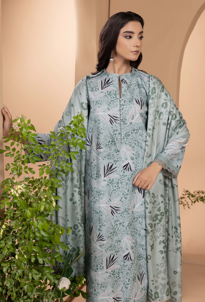 Zara - D01 Khaddar Pakistani Winter Dresses - Humdum - 3