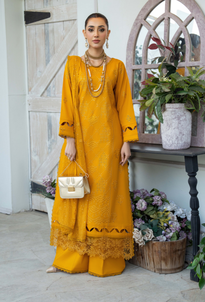 Aviva - D08 Chiffon Pakistani Summer Dresses - Humdum - 3