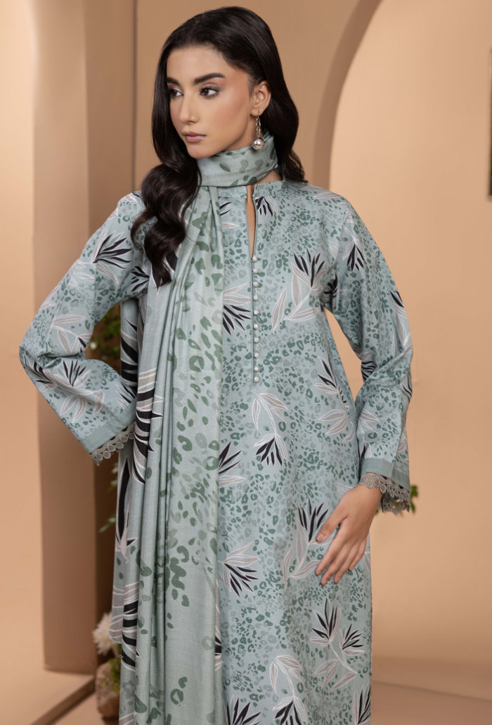 Zara - D01 Khaddar Pakistani Winter Dresses - Humdum - 4