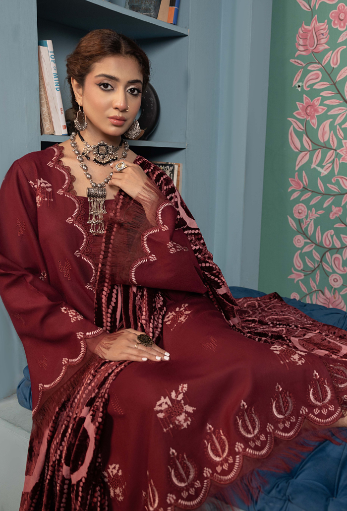 ZOUQ - D01 Premium Fabric Pakistani Winter Dresses - Humdum - 4