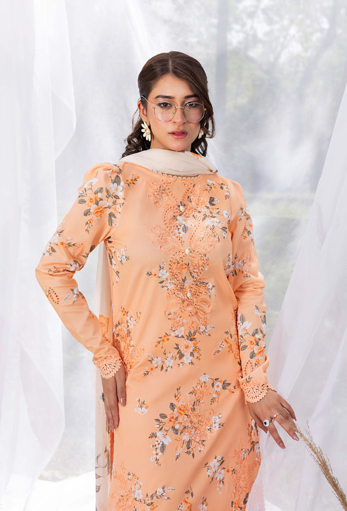 Koel-D02 Chiffon Pakistani Summer Dresses - Humdum - 4