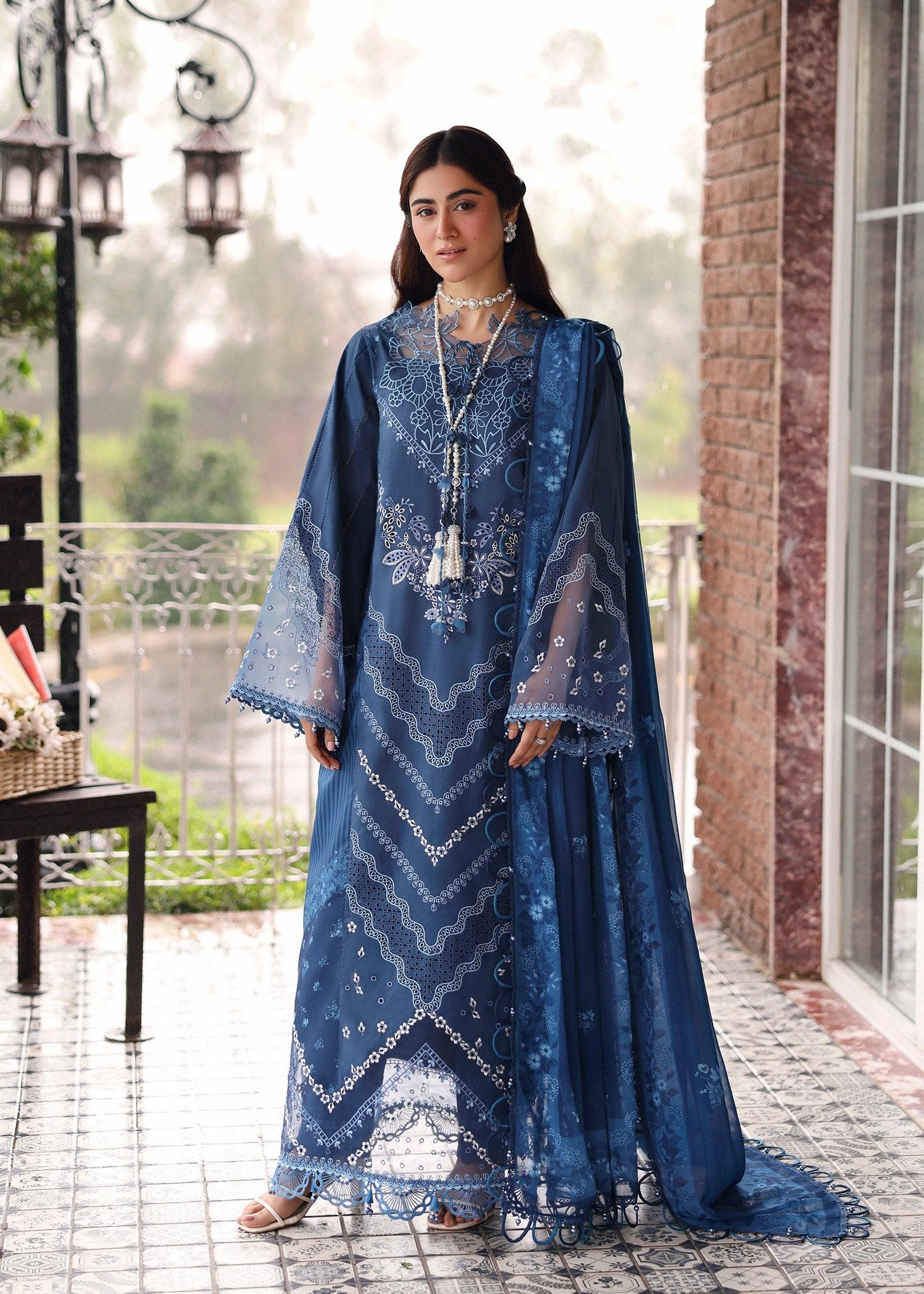 Terrace Blue Pakistani Designer Dress