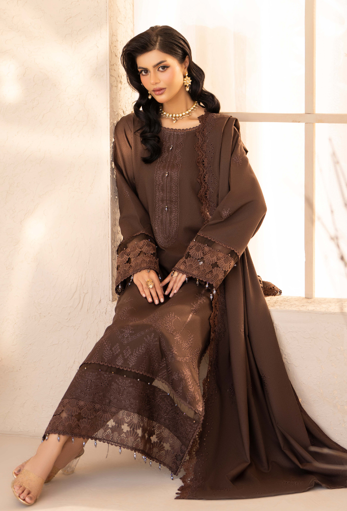 Jugnu By Humdum - D06 Premium Fabric Pakistani Winter Dresses - Humdum - 4