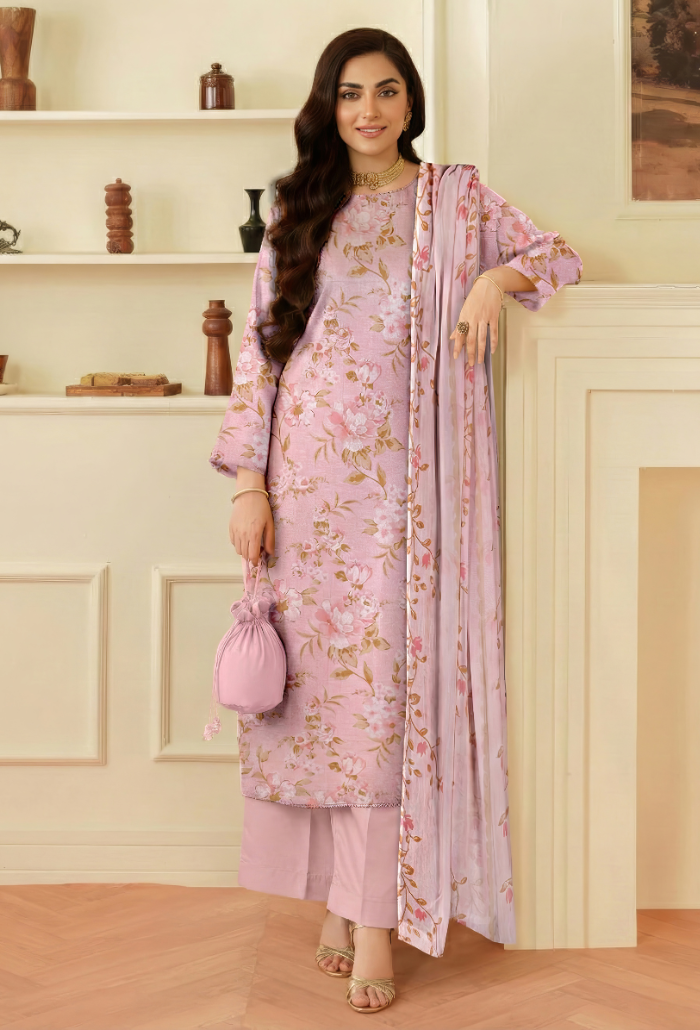 Floral - D08 Chiffon Pakistani Summer Dresses - Humdum - 1