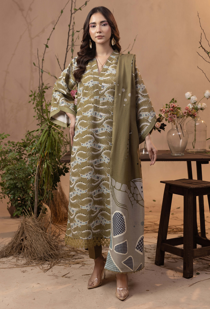 Raya - D08 Khaddar Pakistani Winter Dresses - Humdum - 1