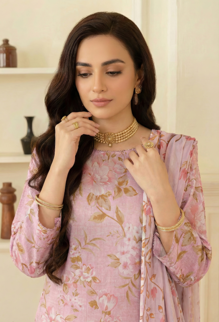 Floral - D08 Chiffon Pakistani Summer Dresses - Humdum - 4