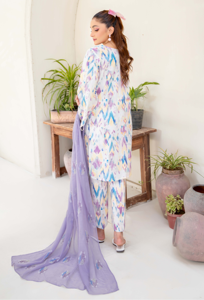 Ziva - D04 Chiffon Pakistani Summer Dresses - Humdum - 2