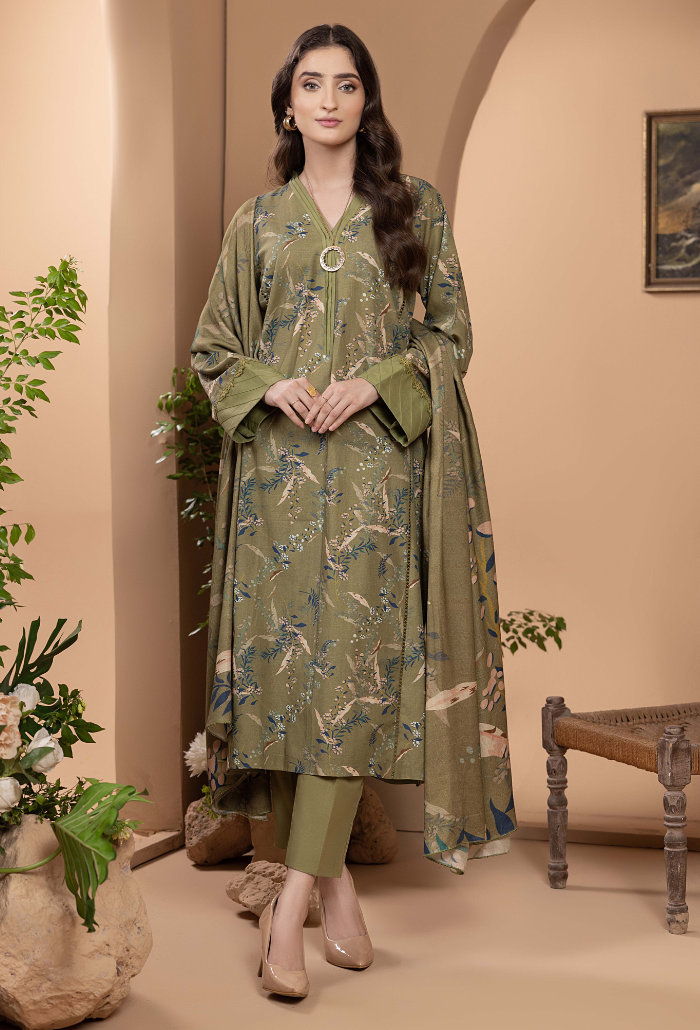 Zara - D10 Khaddar Pakistani Winter Dresses - Humdum - 3