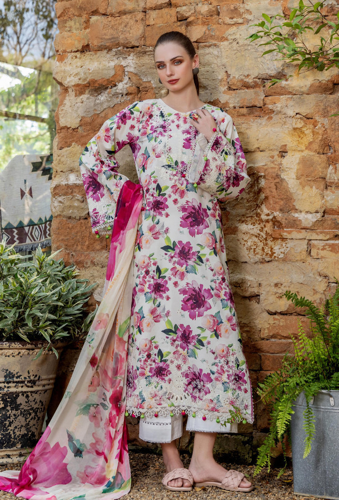 Scenery - Printkari D01 Chiffon Pakistani Summer Dresses - Humdum - 1