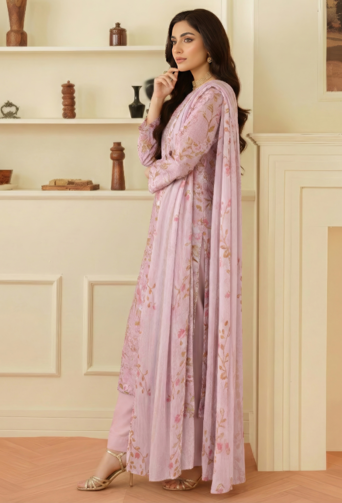 Floral - D08 Chiffon Pakistani Summer Dresses - Humdum - 2