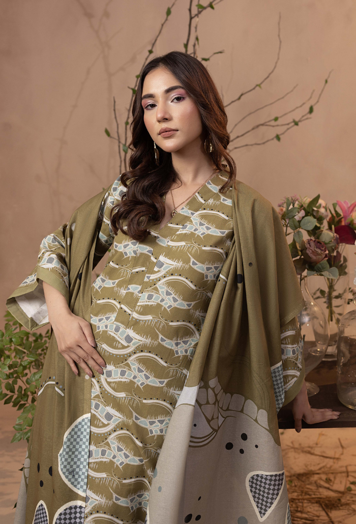 Raya - D08 Khaddar Pakistani Winter Dresses - Humdum - 2