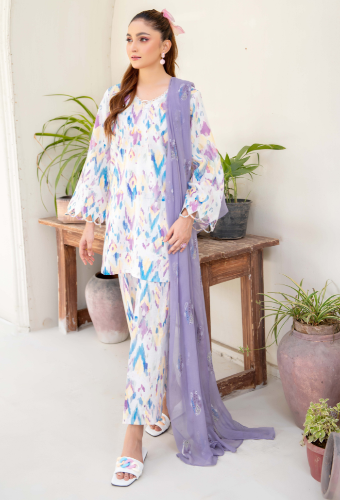 Ziva - D04 Chiffon Pakistani Summer Dresses - Humdum - 4