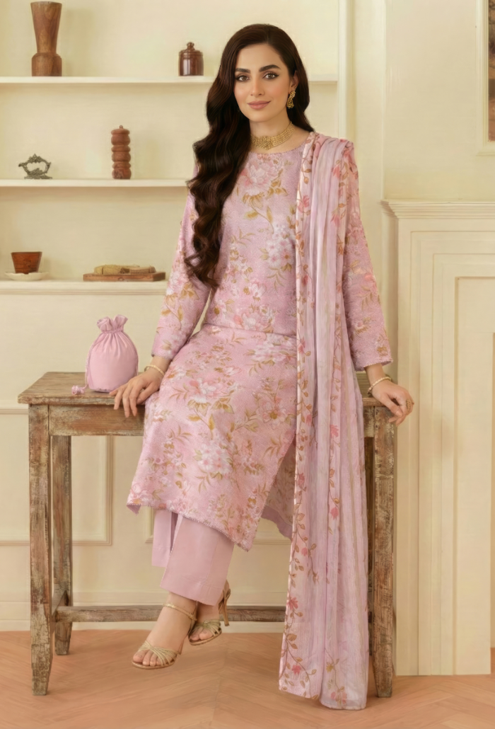 Floral - D08 Chiffon Pakistani Summer Dresses - Humdum - 3