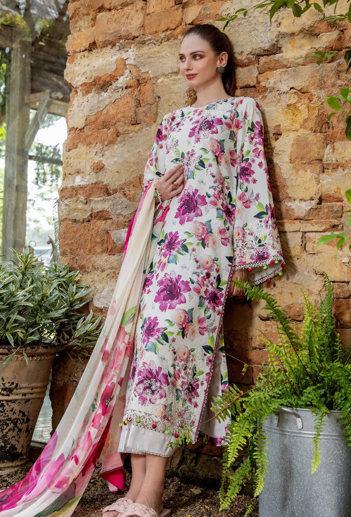 Scenery - Printkari D01 Chiffon Pakistani Summer Dresses - Humdum - 4
