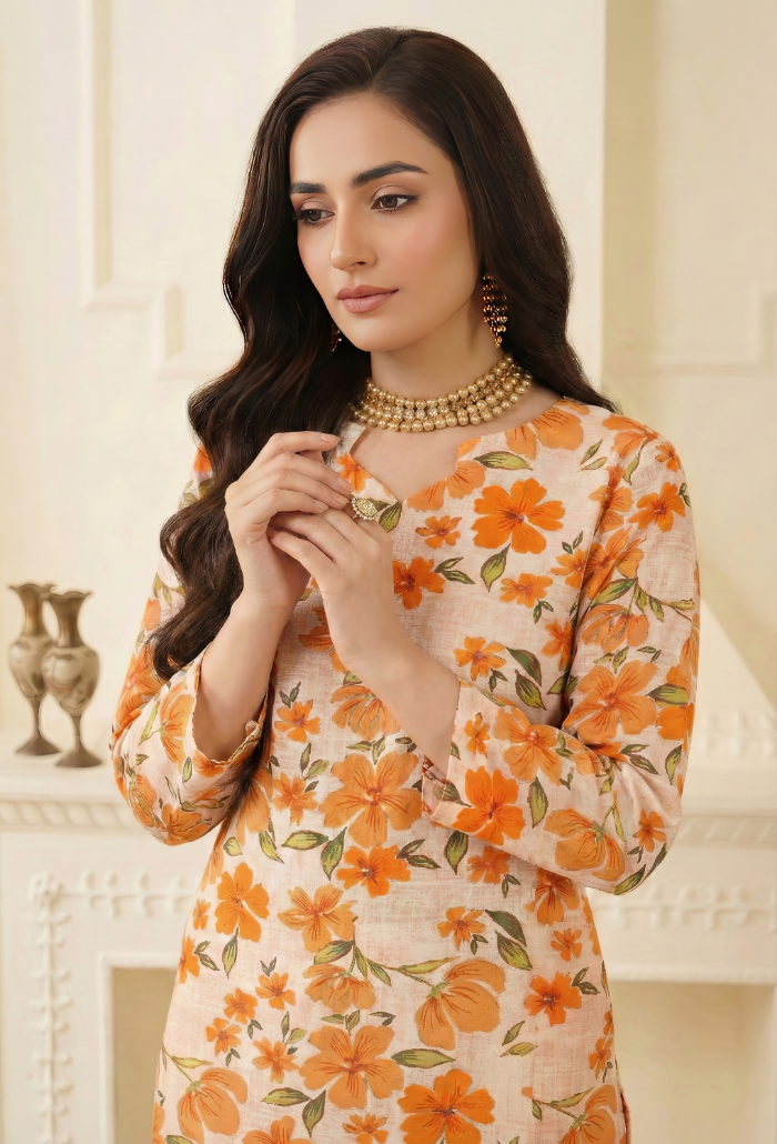 Floral - D06 Chiffon Pakistani Summer Dresses - Humdum - 4