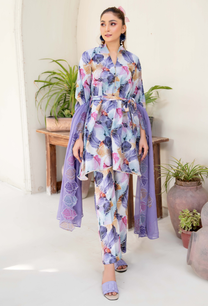 Ziva - D08 Chiffon Pakistani Summer Dresses - Humdum - 1