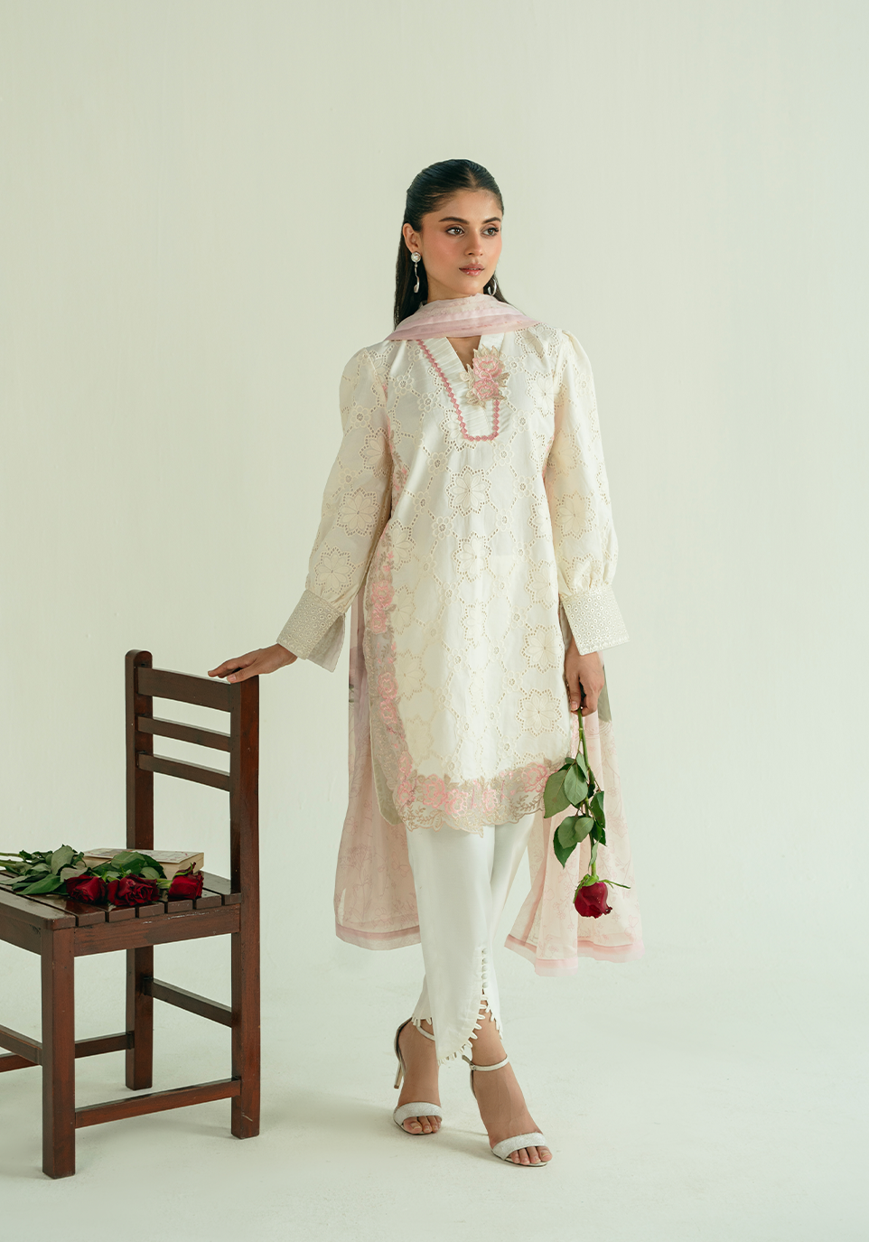 IVORY POISE Jacquard Pakistani Formal Dresses