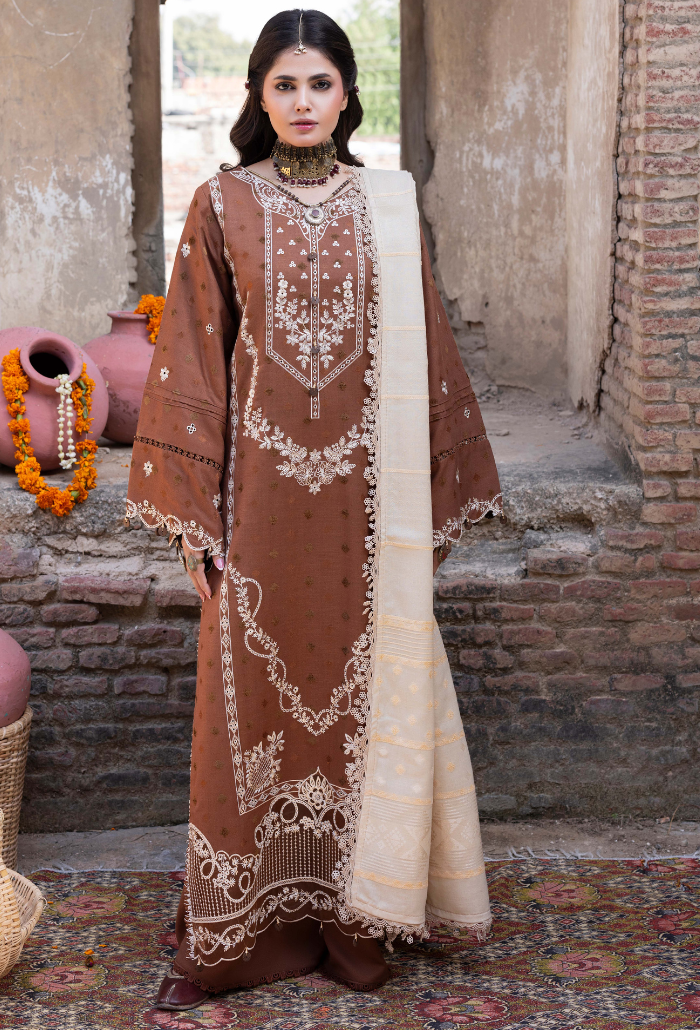 Khumar - D09 Organza Pakistani Winter Dresses - Humdum - 1