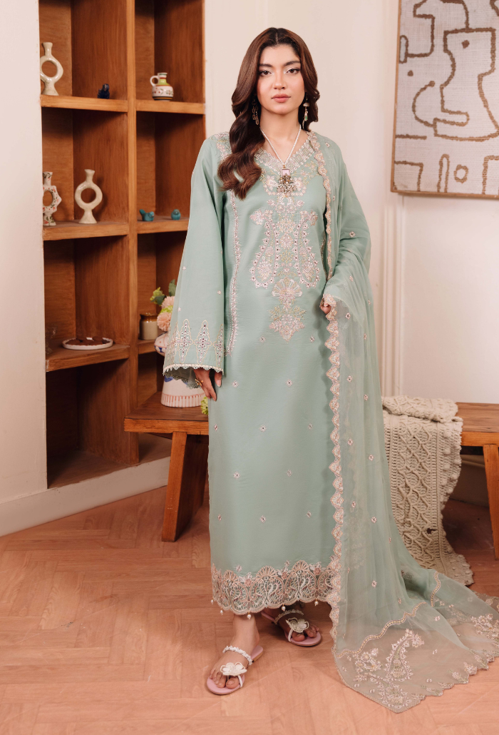Mirha'2 - D01 Organza Pakistani Summer Dresses - Humdum - 1