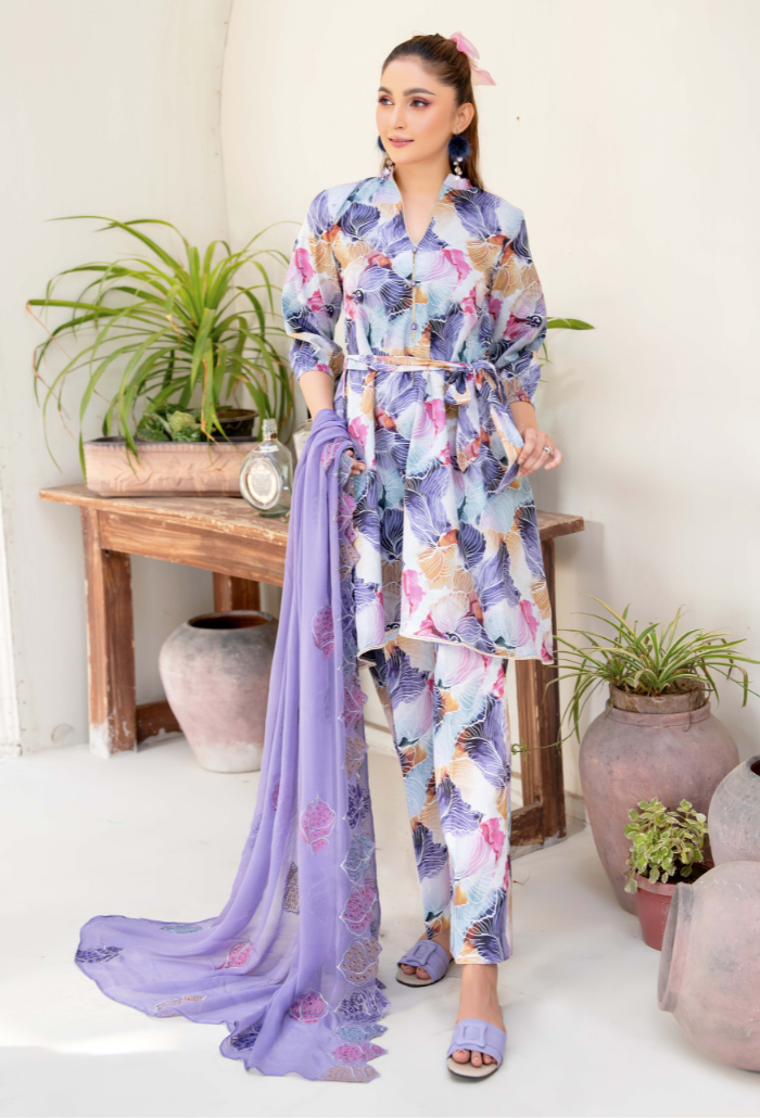 Ziva - D08 Chiffon Pakistani Summer Dresses - Humdum - 2
