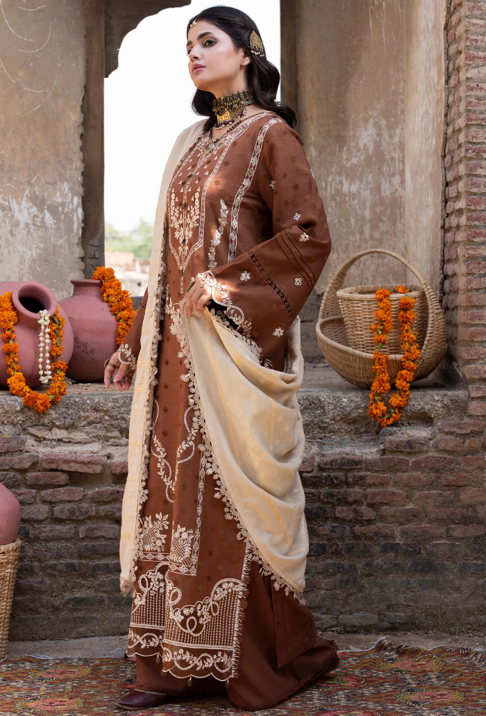 Khumar - D09 Organza Pakistani Winter Dresses - Humdum - 2
