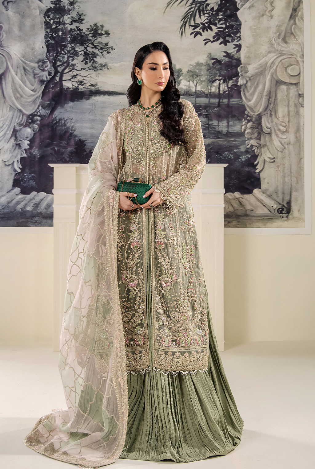BELLE Raw Silk Pakistani Formal Dresses