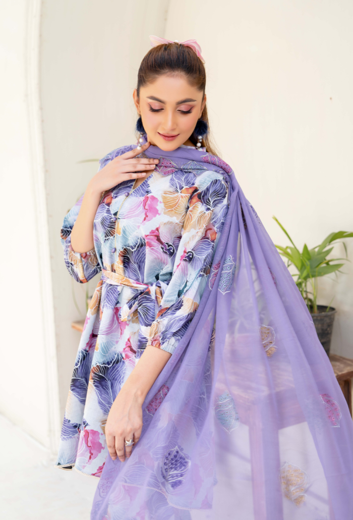 Ziva - D08 Chiffon Pakistani Summer Dresses - Humdum - 3