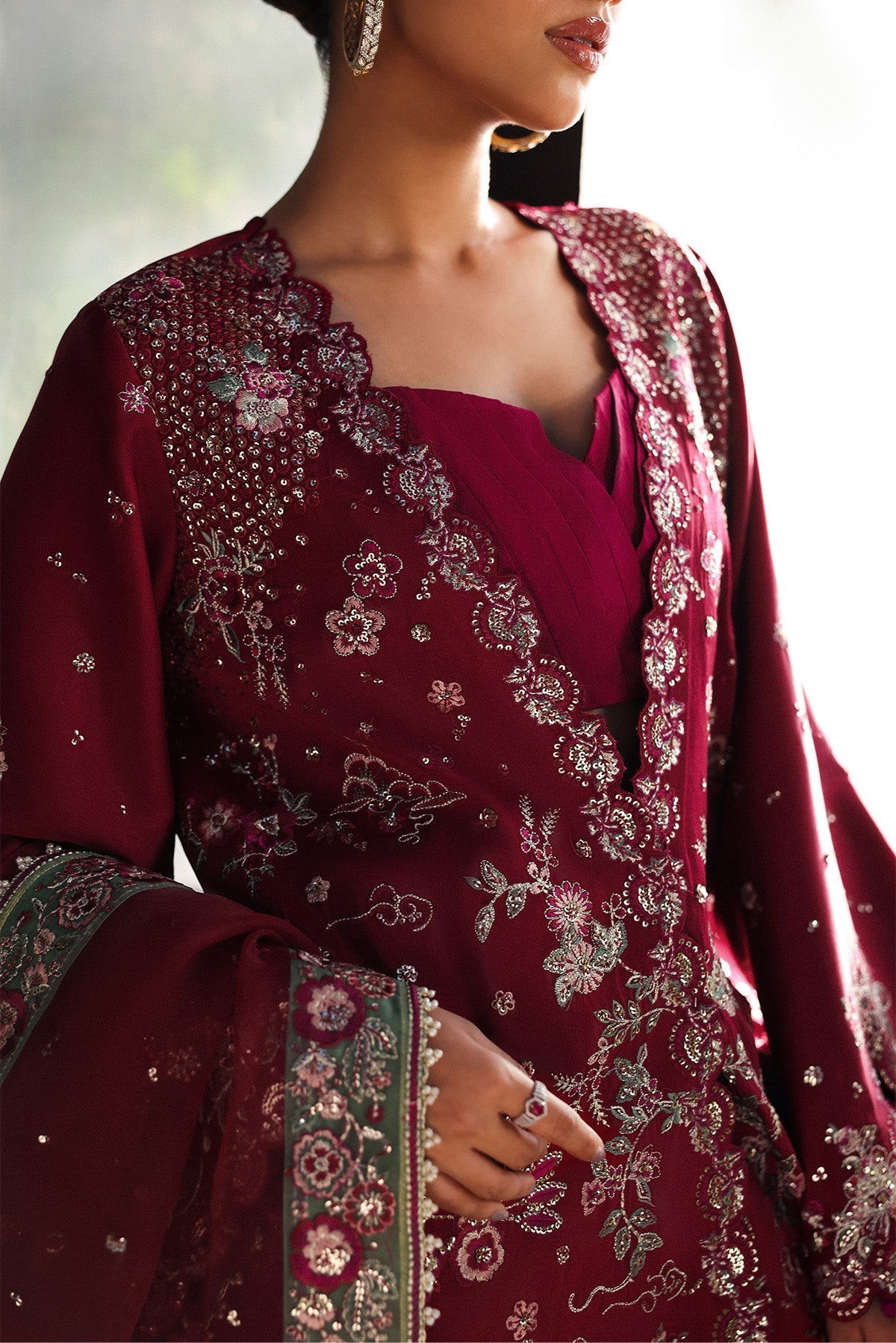 Yalira Raw Silk Pakistani Formal Dresses - Afrozeh - 4