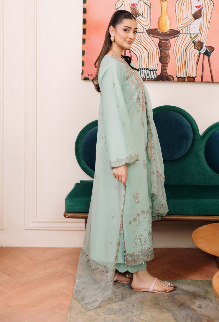 Mirha'2 - D10 Organza Pakistani Summer Dresses - Humdum - 3