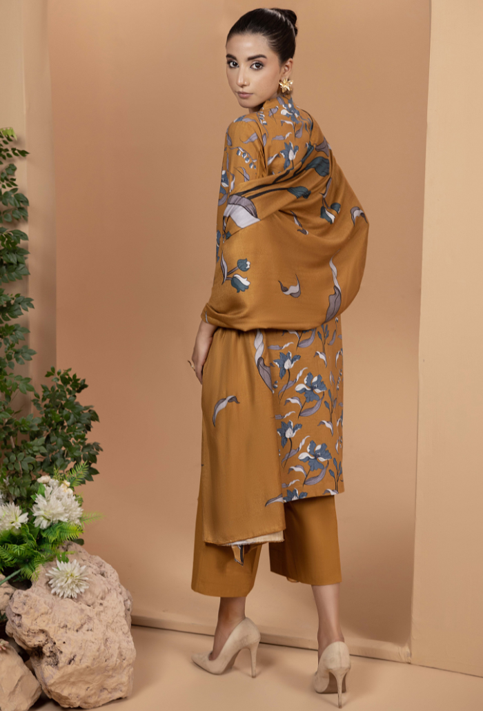 Zara - D08 Khaddar Pakistani Winter Dresses - Humdum - 3