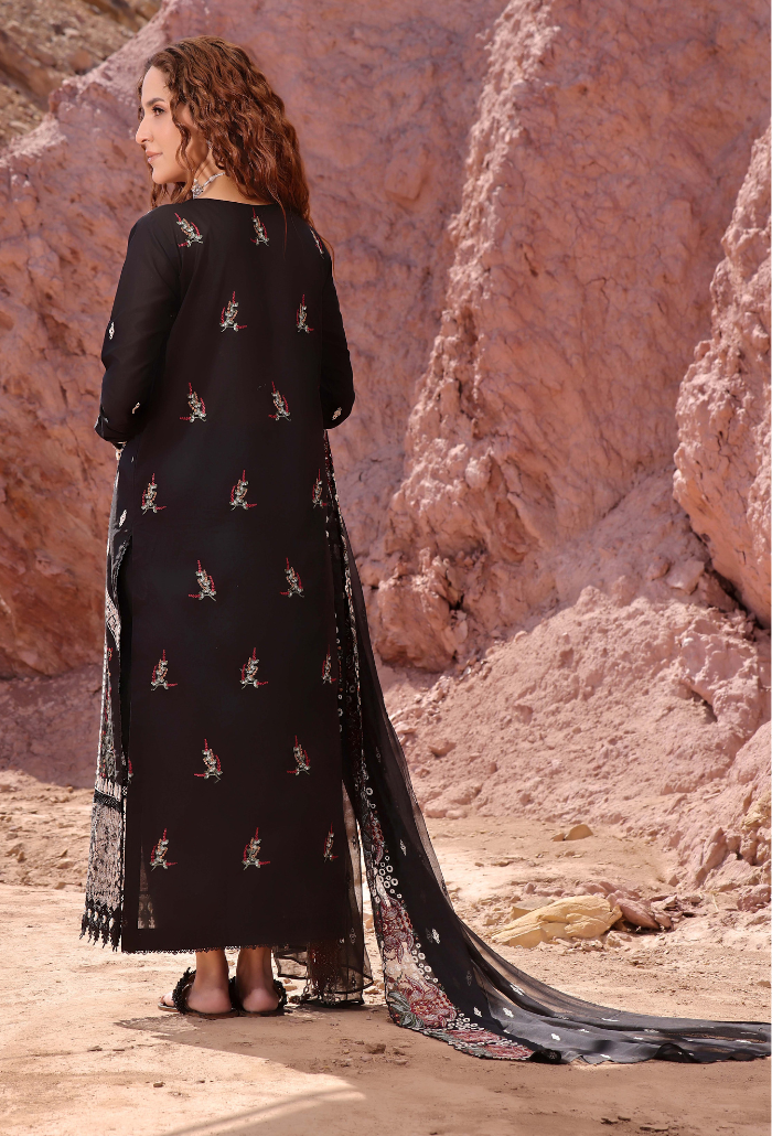 Afsoon - Premium Lawn - D01 Chiffon Pakistani Summer Dresses - Humdum - 3