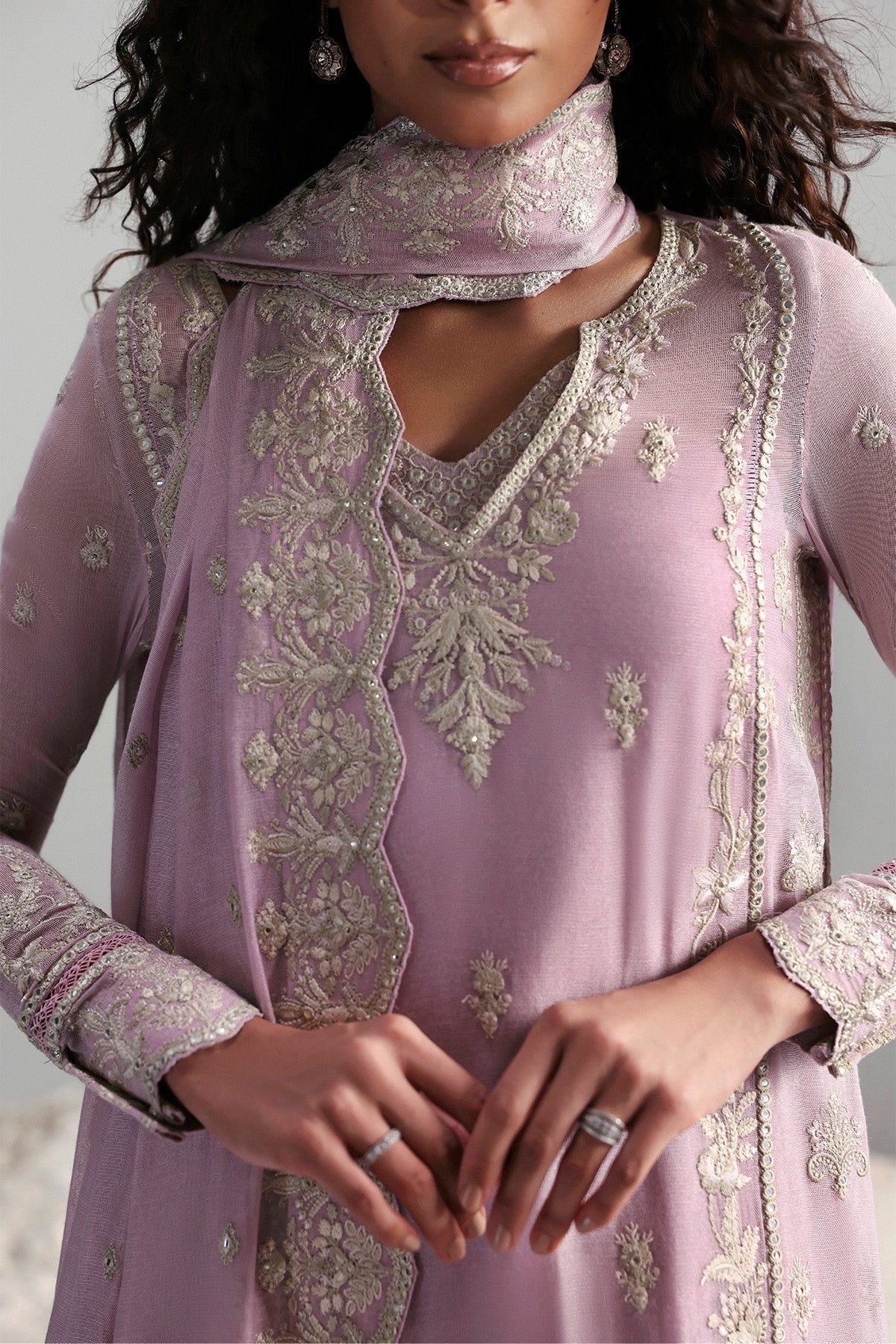 Elowen Raw Silk Pakistani Formal Dresses - Afrozeh - 5